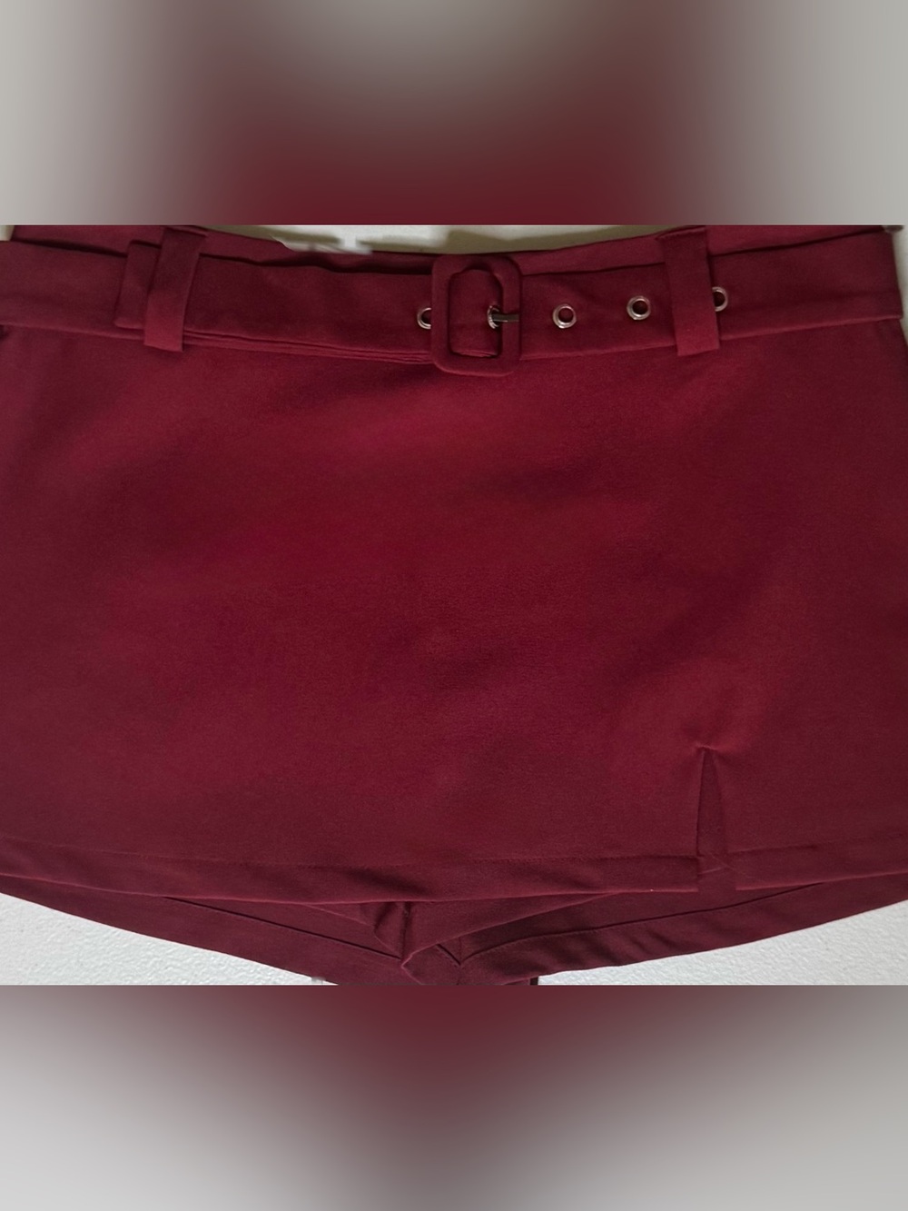 Princess Polly NWT Cherry Red Belted Skort Mini Skirt Shorts US 4